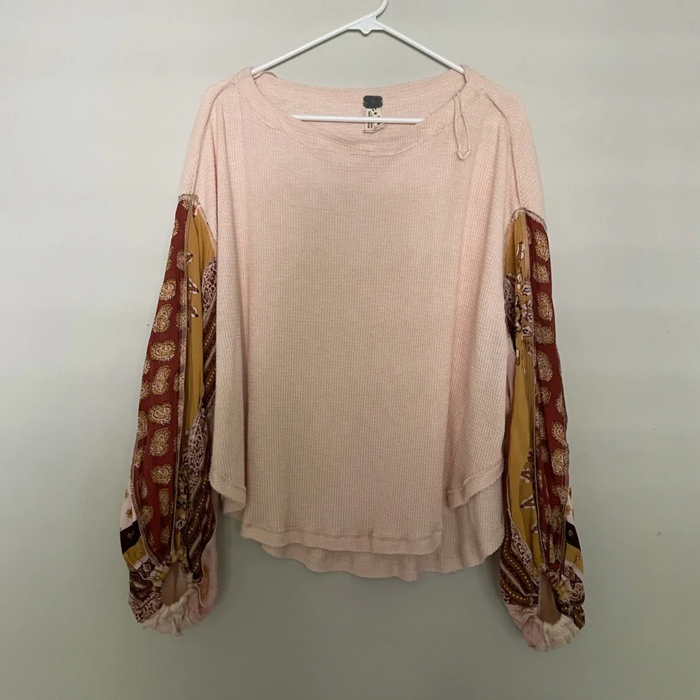 Free people blossom thermal waffle knit top - Picture 1 of 6